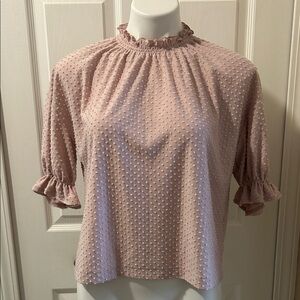 Madewell Ruffle Sleeve Blouse in Soft Pink, Size S